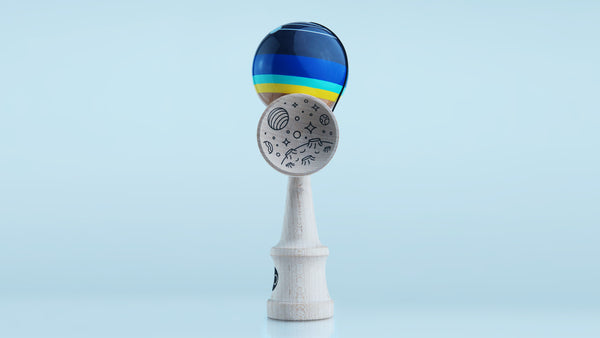 🔵 OKendama SPACE 1 (Albastru) – Forma ZERO1 – Stick 🚀