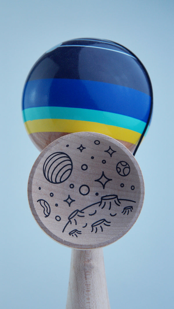 🔵 OKendama SPACE 1 (Albastru) – Forma ZERO1 – Stick 🚀