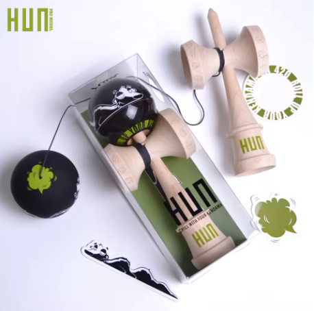 Kendama HUN Panda Edition – Puterea și Eleganța în Negru & Verde