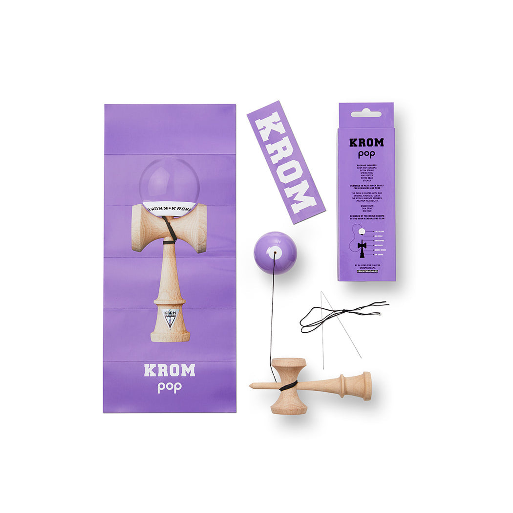 Kendama KROM POP LOL LAVENDER – Originală, din lemn de calitate