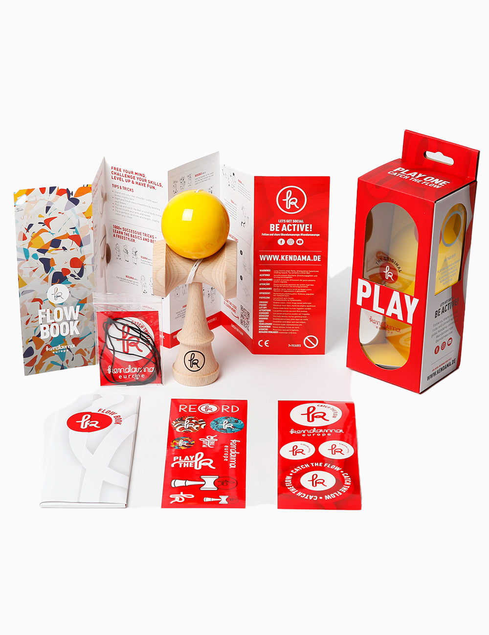 🟡 Kendama Clasică cu Bilă Galbenă – Energie și Distracție Luminoasă 🟡